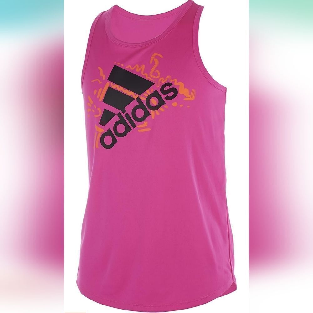 Adidas girls Sleeveless Aeroready® Lapped Poly Tank Top Size 3T New with Tags